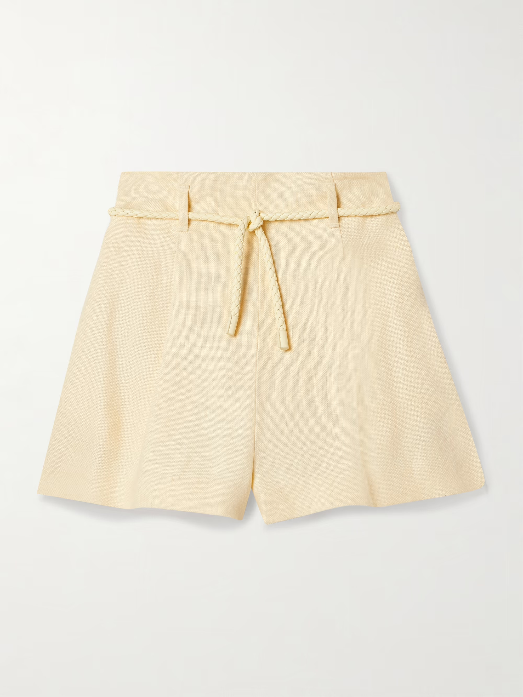 Illuminate belted pleated linen shorts | NET-A-PORTER (US)