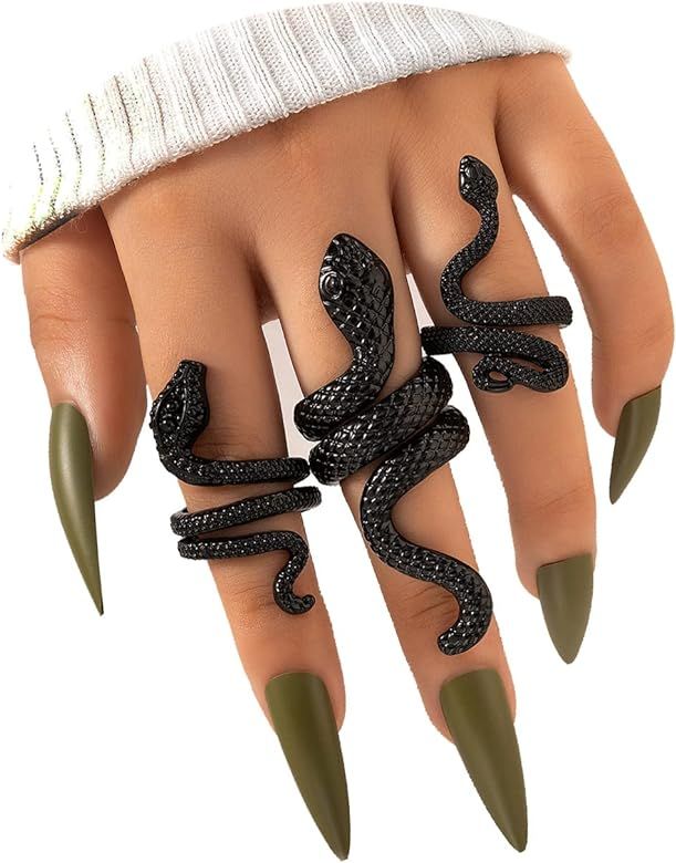 INENIMARTJ Snake Rings for Women, Snake Knuckle Stackable Rings, Vintage Snake Finger Joint Rings... | Amazon (US)
