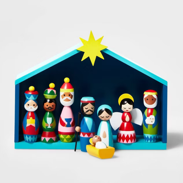 9pc Wood Nativity Decorative Figurine Set - Wondershop™ | Target