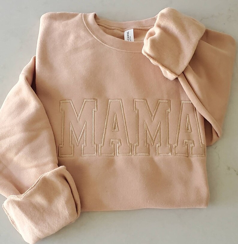 MAMA Neutral Embroidered Sweatshirt- Unisex- Plus Sizes | Etsy (US)