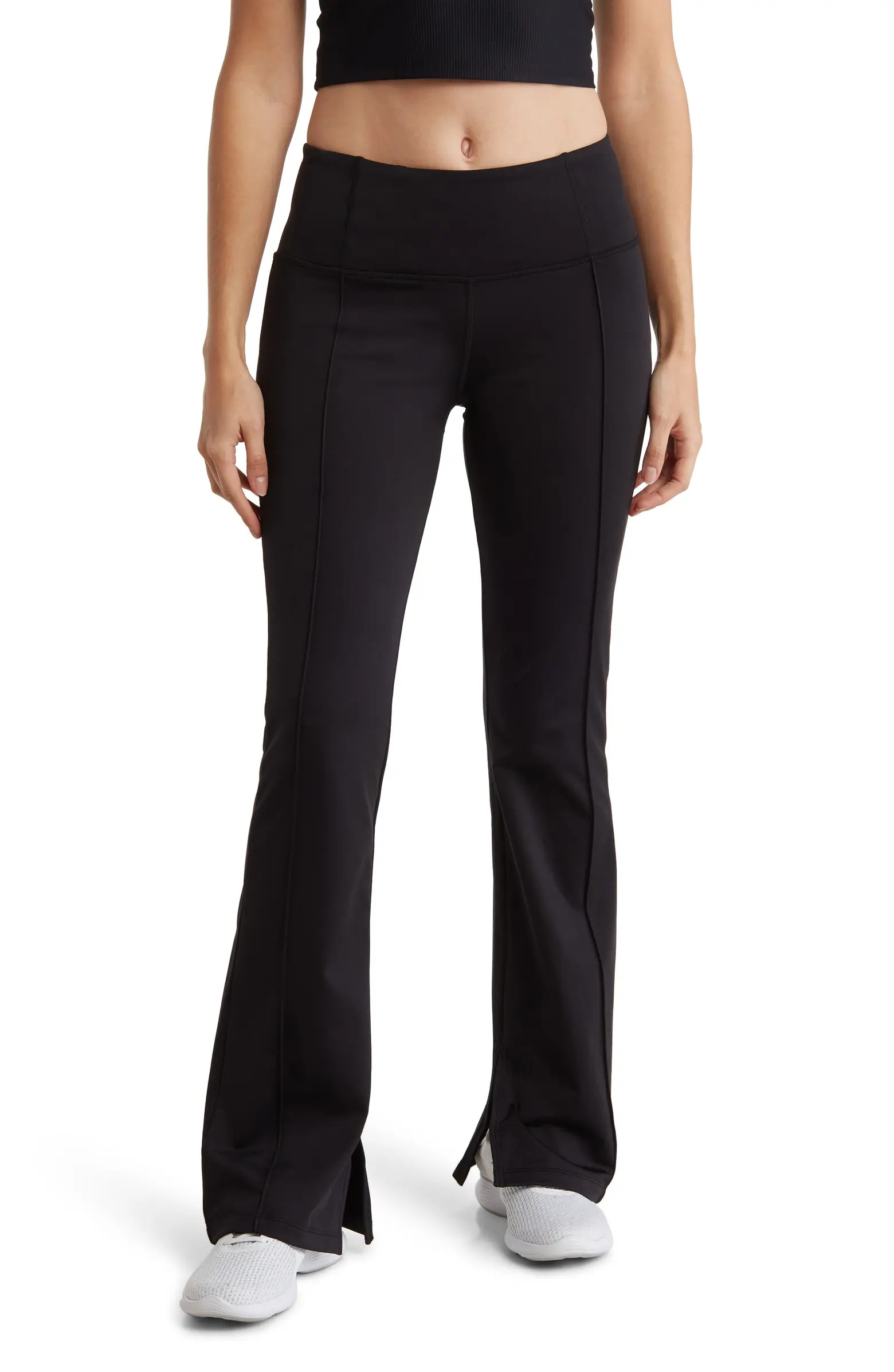 Time Out High Waist Slit Hem Fleece Leggings | Nordstrom Rack