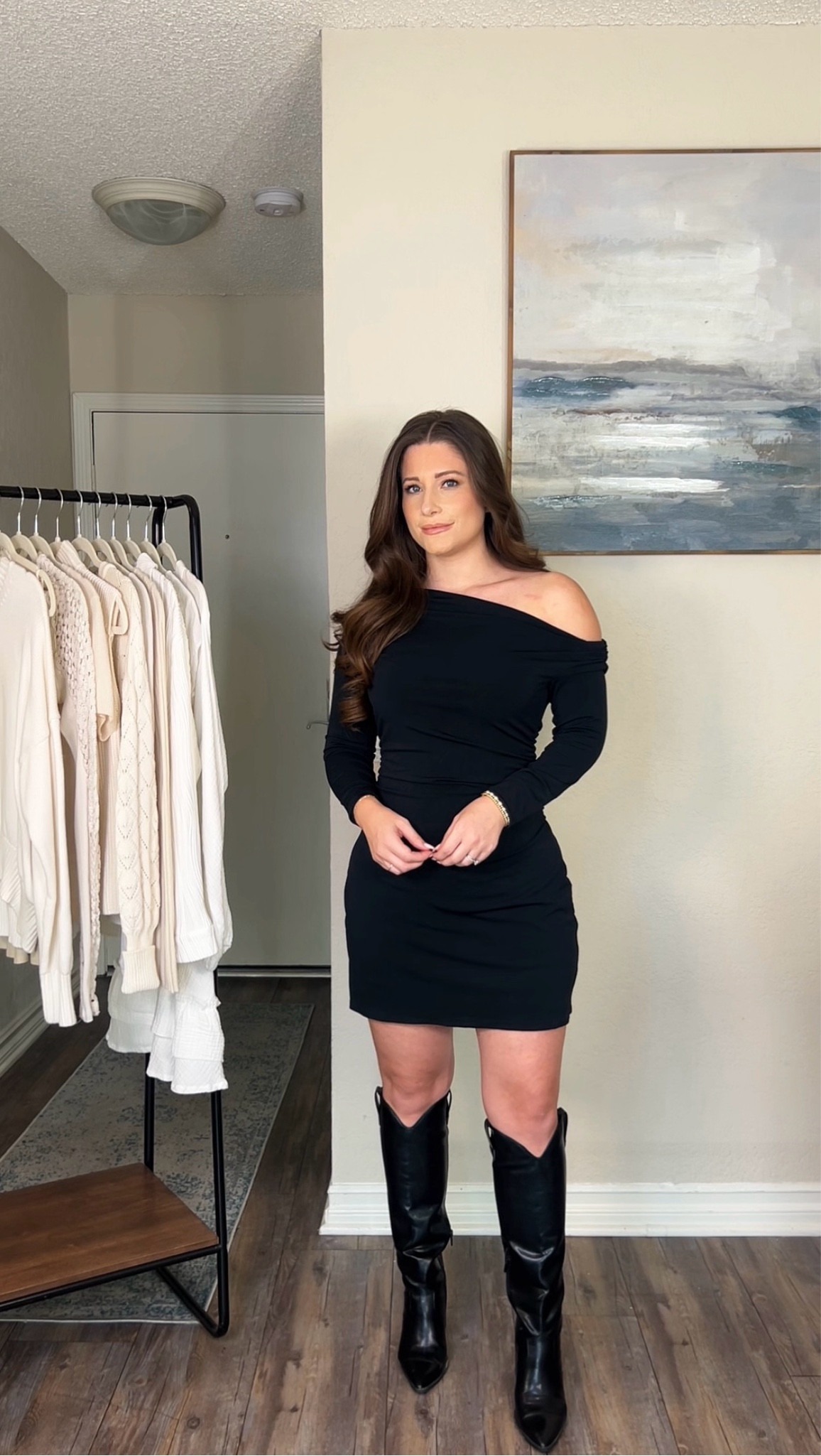 Little Black Dress | Date Night Outfit | Knee boots | One Shoulder Knit Mini Dress | I’m 5’1 Wearing Small, Petite

#LTKShoeCrush #LTKStyleTip #LTKFindsUnder100