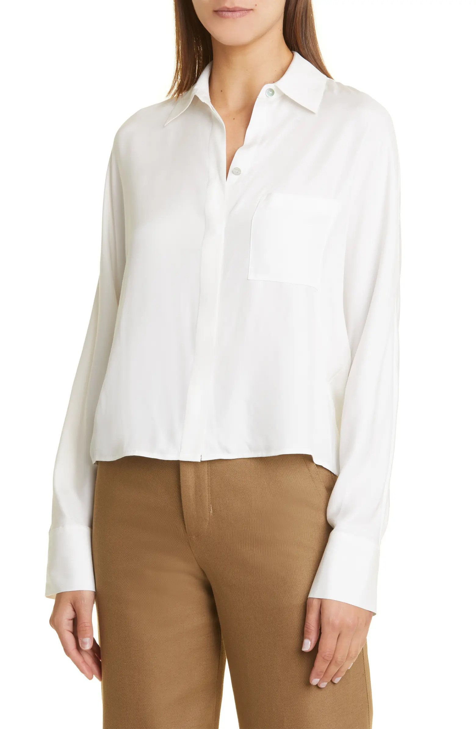Silk Blend Woven Shirt | Nordstrom