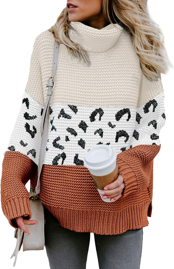 Asvivid Chunky Turtleneck Sweaters for Women Long Sleeve Knit Pullover Sweater Jumper Tops | Amazon (US)