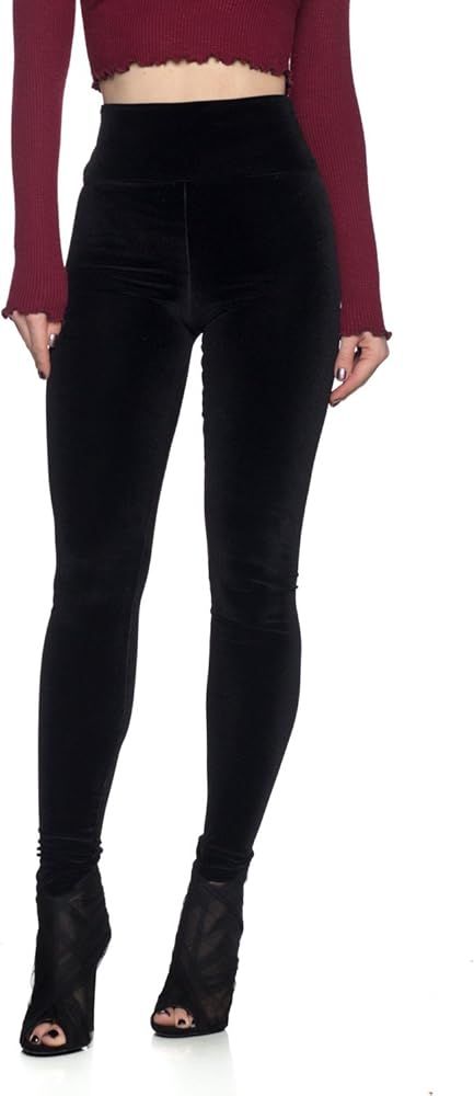 Cemi Ceri Women's Velvet High Waist Leggings | Amazon (US)