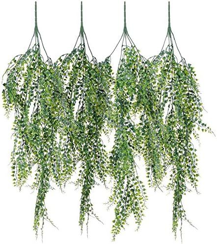 Artiflr 4 Pack Artificial Wall Hanging Plants, Artificial Ivy Fake Hanging Vine Plants Decor Plas... | Amazon (US)