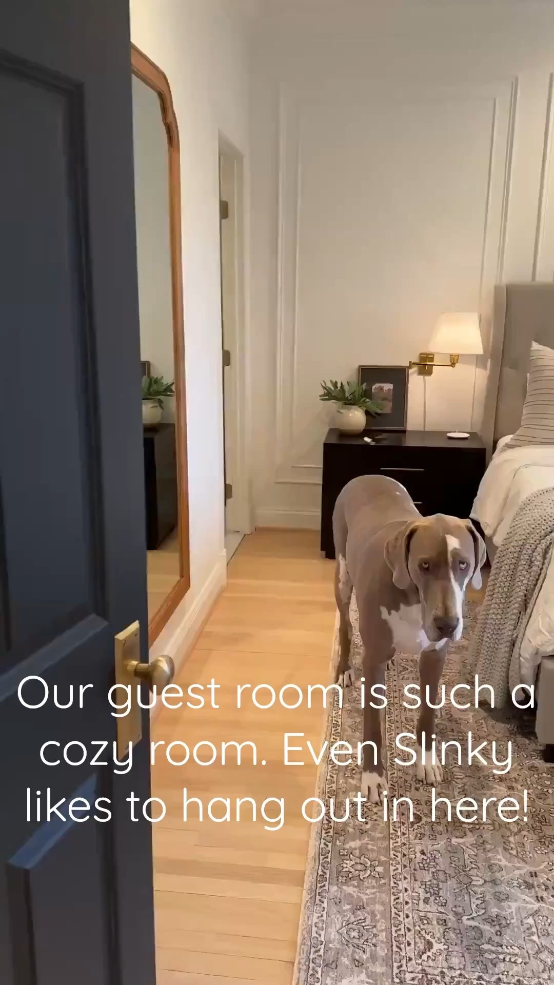 Our guest room is one of my favorites. Lots of texture and warm accents make it so cozy! #archedmanor #modernhome #neutralhome #homedecor #casualstyle #neutralstyle #LTKWatchNow 