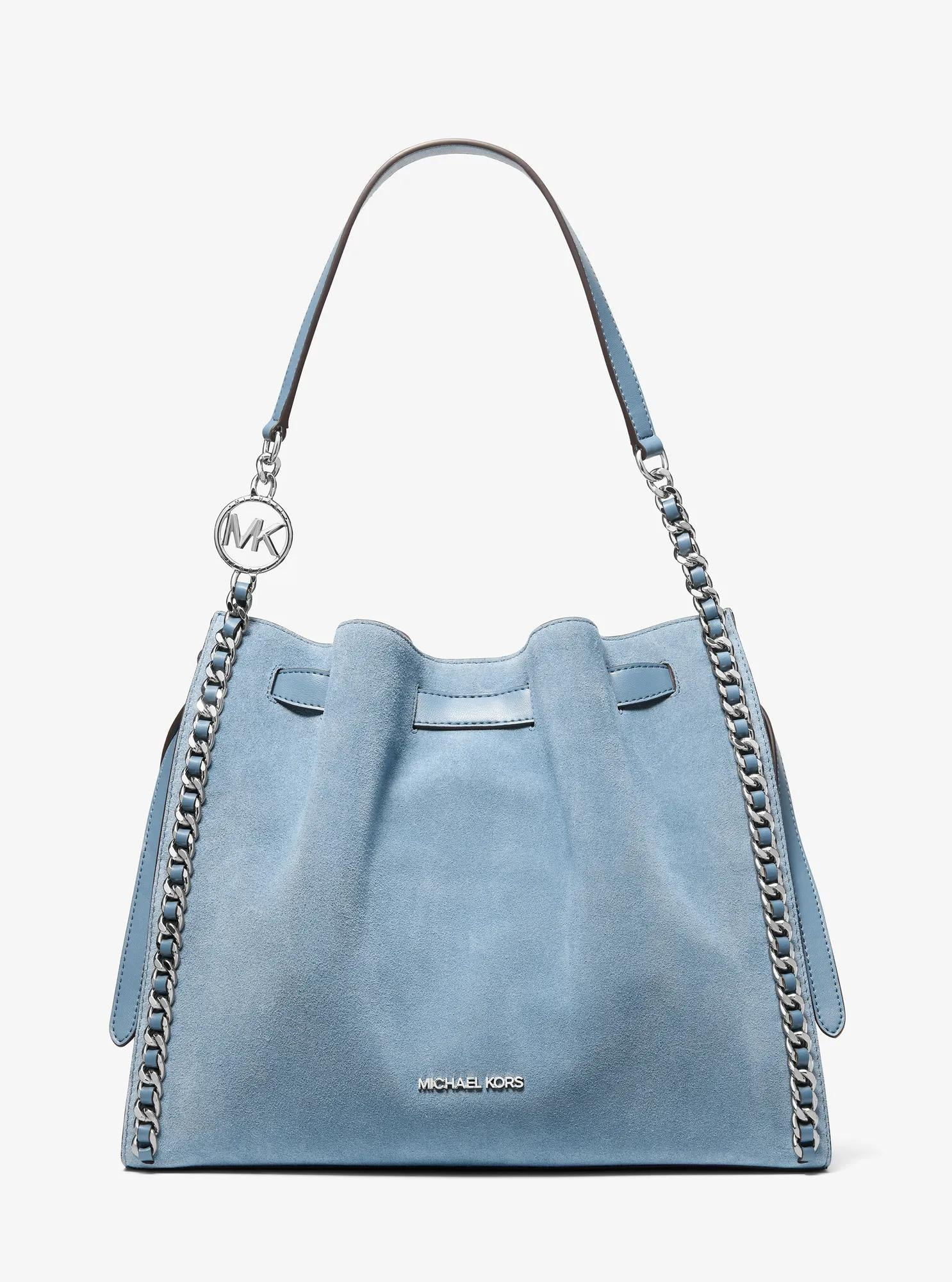 Mina Large Suede Chain Shoulder Bag | Shop Simon