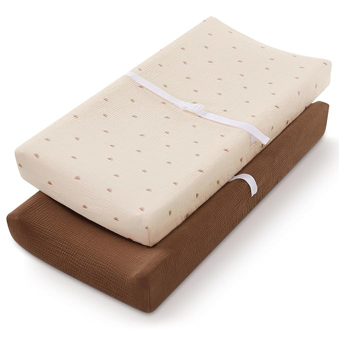 Blissful Diary Muslin Changing Pad Cover for Girls Boys, Ultra Soft Breathable Cotton, Baby Diape... | Amazon (US)