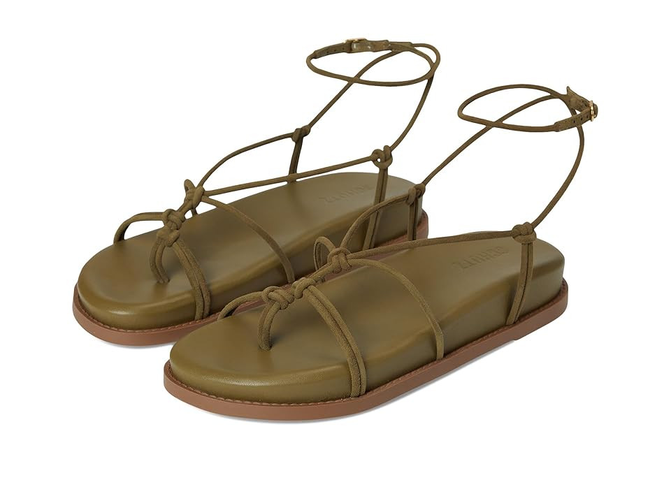 Schutz Calabria Sporty Women's Sandals Matcha : 7.5 M, Suede | Zappos