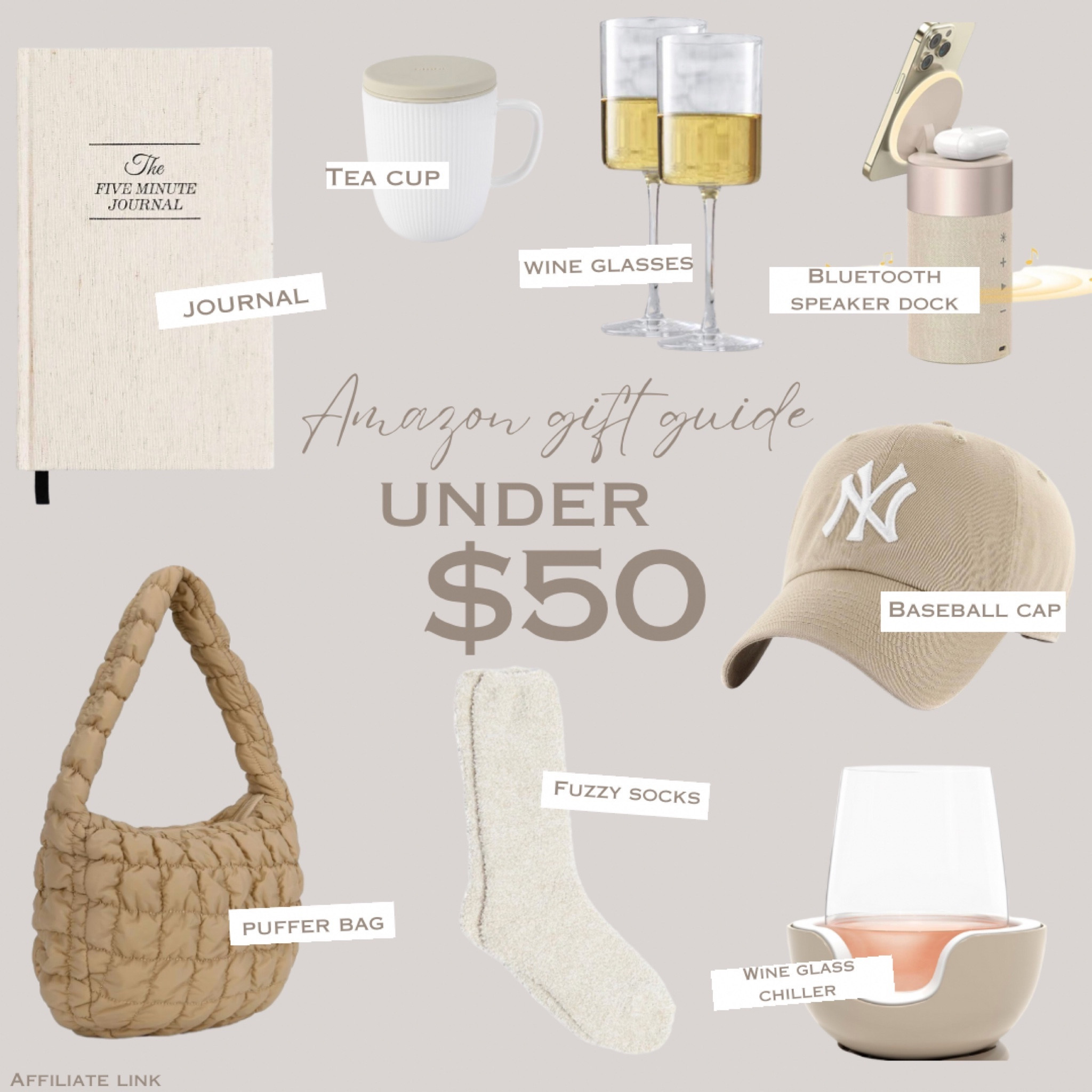 Amazon Gift Guide under $50! 

Wine glasses, baseball cap, Bluetooth speaker, wine glass chiller, fuzzy socks, gratitude journal, tea cup, puffer bag, purse, Amazon, Amazon finds, Gift guide, Gifts for her, Christmas presents, Gift ideas

#LTKfindsunder50 #LTKGiftGuide #LTKHoliday