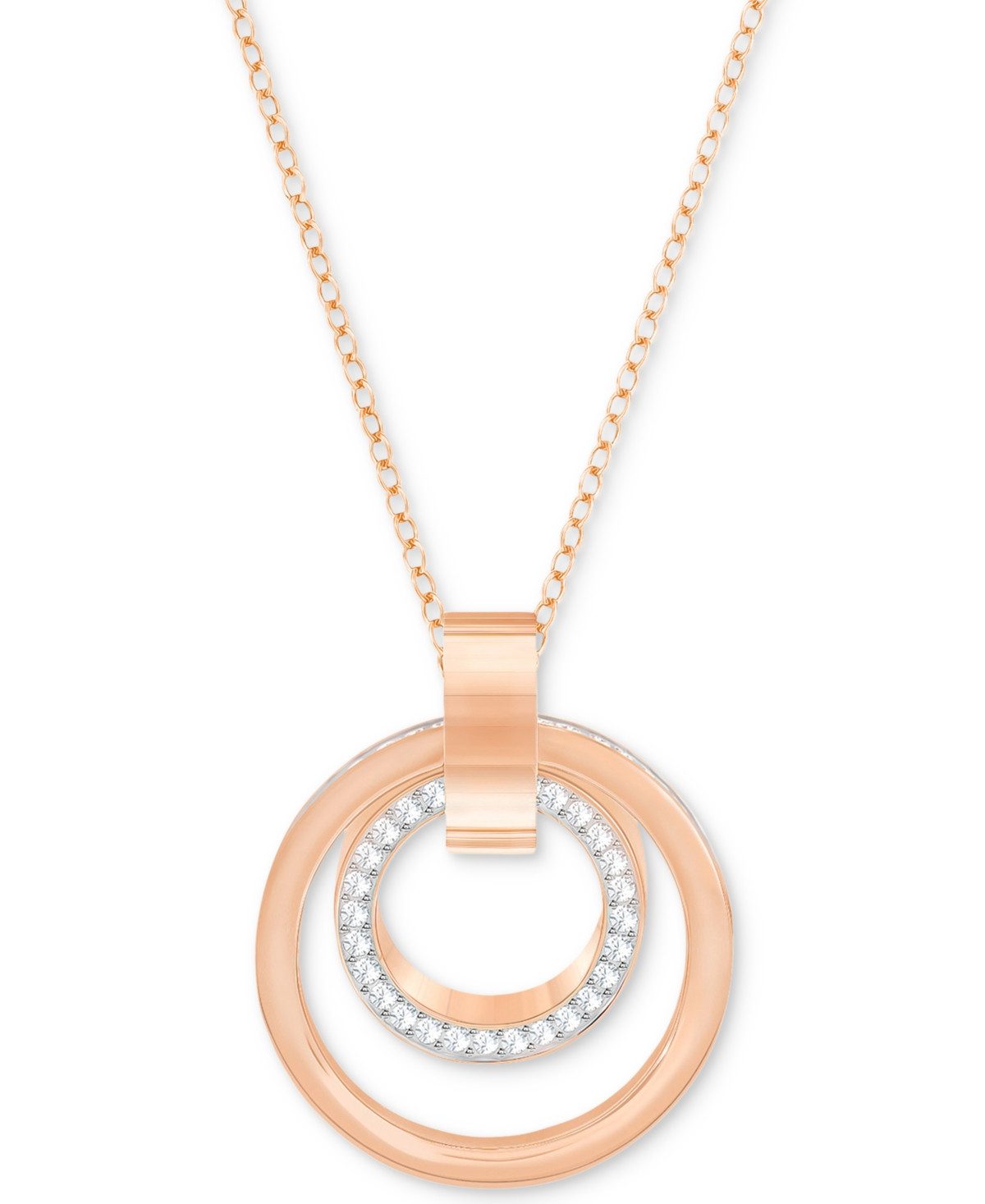 Swarovski Pave Double-Hoop Pendant Necklace | Macys (US)
