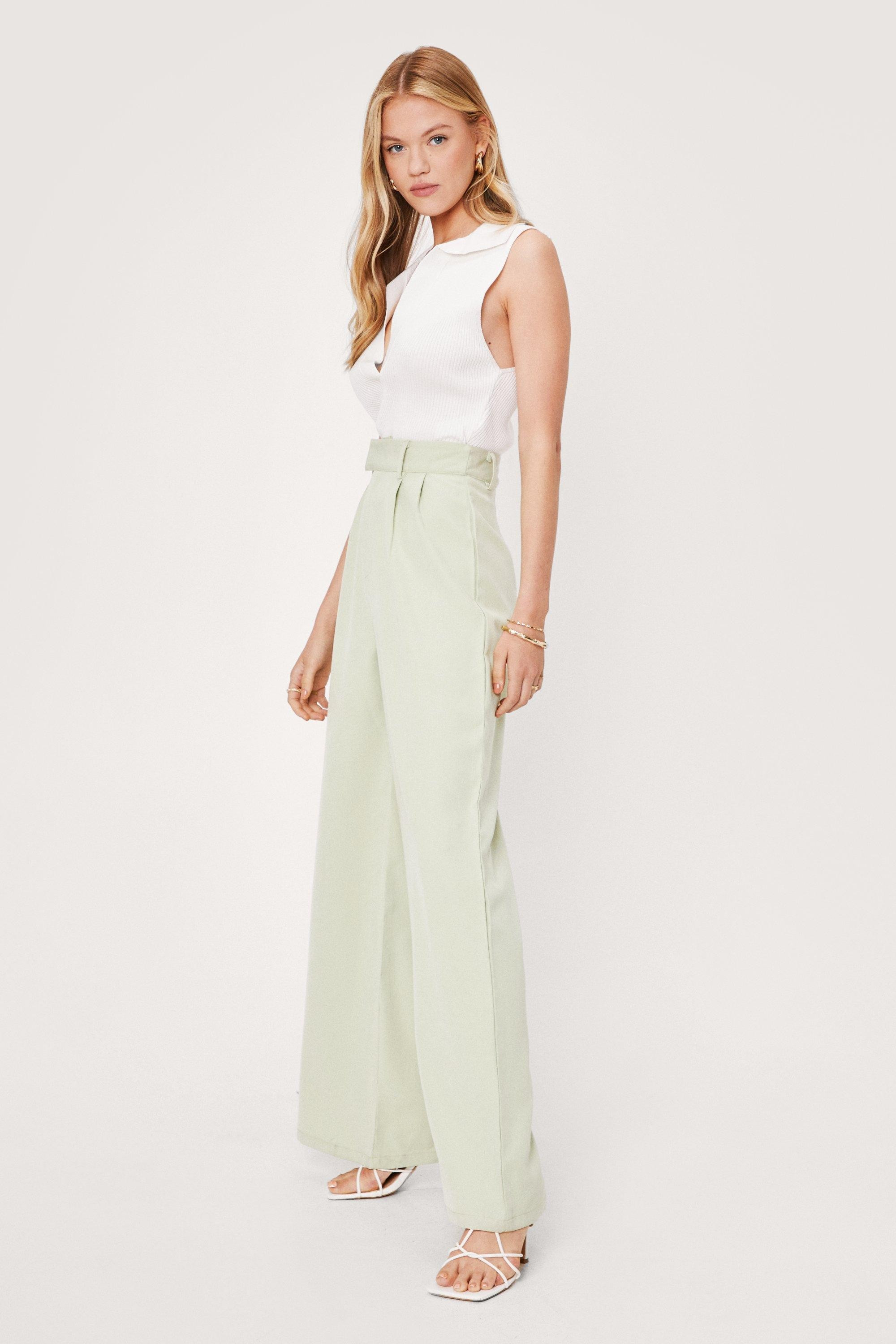 High Waisted Tailored Wide Leg Pants | Nasty Gal (US)