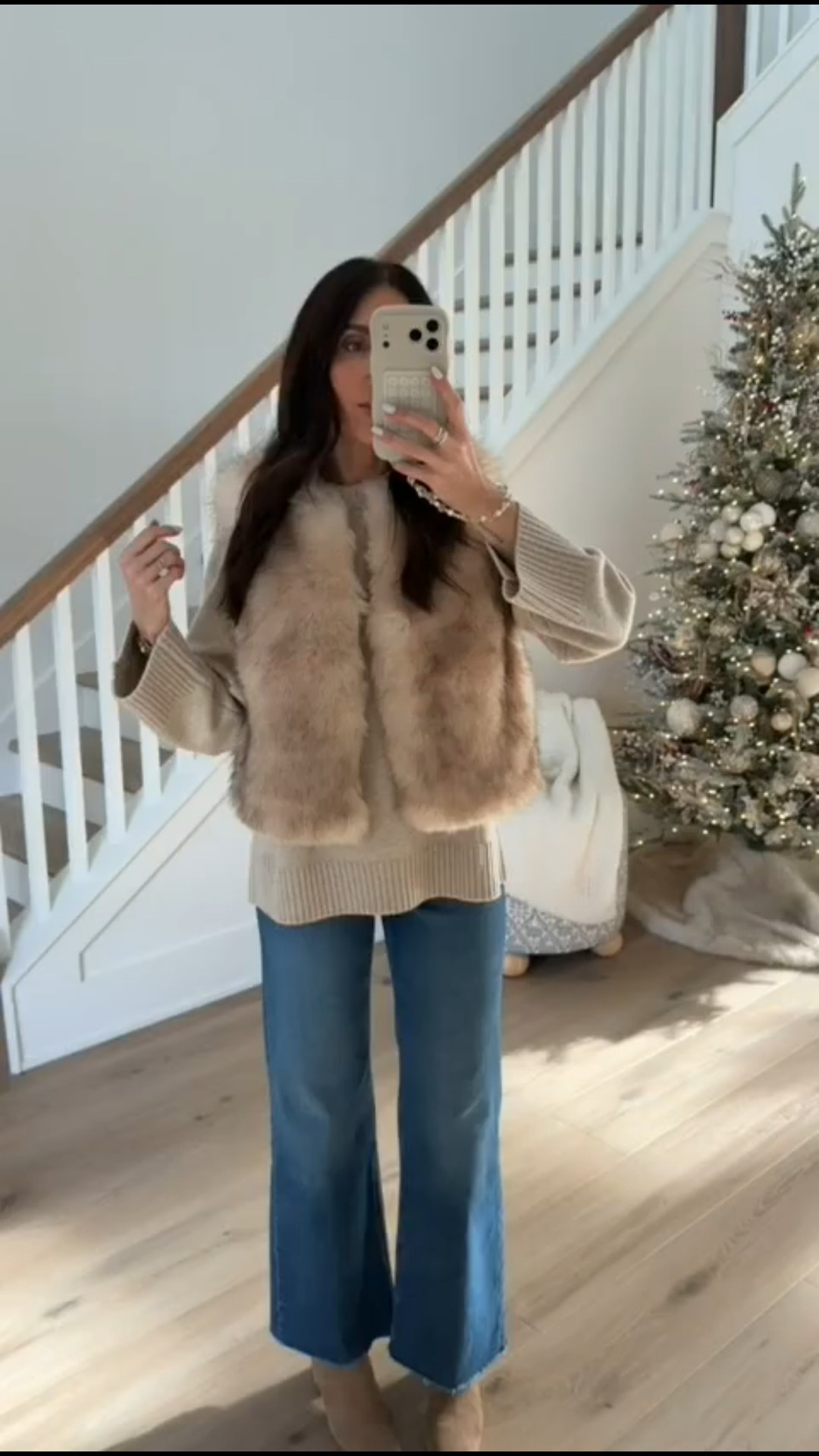 Faux fur vest on sale 40% off, fuzzy vest, faux fur jacket, winter outfit, winter fashion, winter trends, annabrstyle.

#LTKOver40 #LTKFindsUnder100