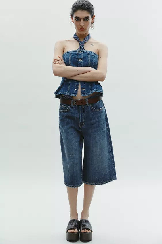 TRF DENIM BANDEAU TOP | Zara US