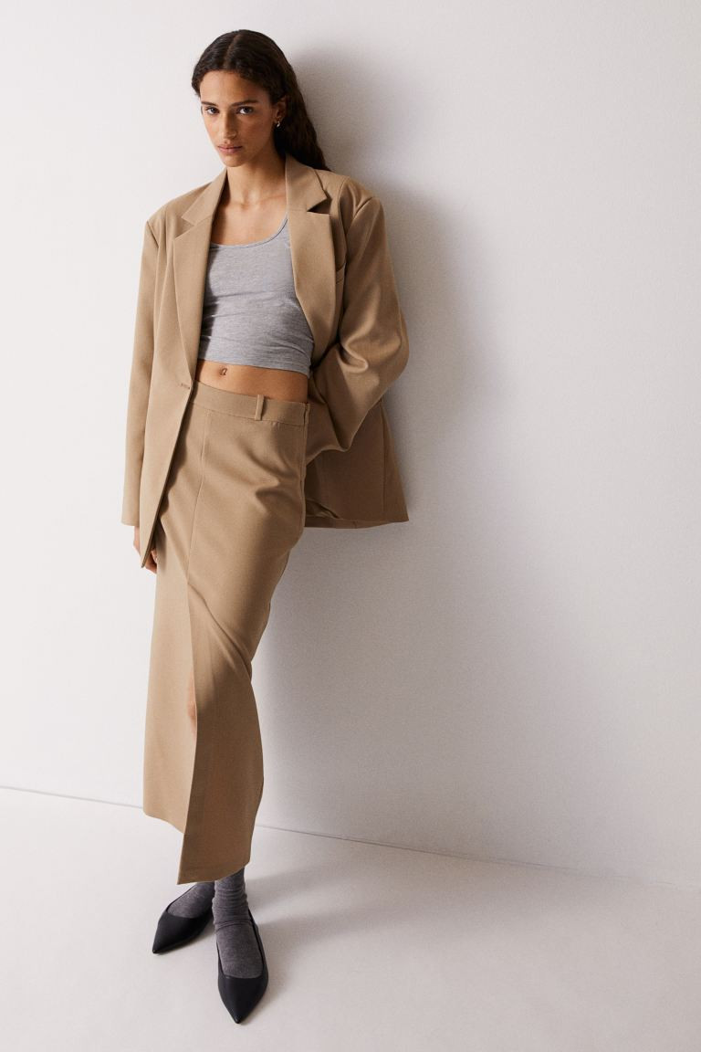 Slit-hem twill skirt | H&M (FR, IT, ES, PT, BE)