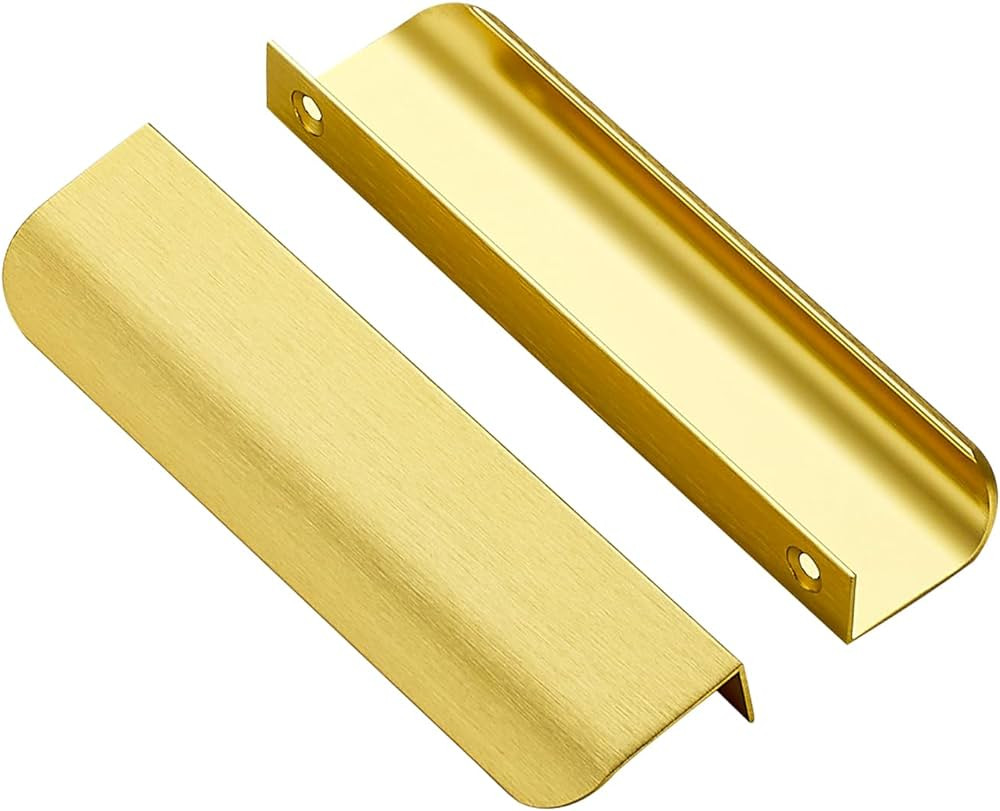 Ravinte 10 Pack Finger Pulls for Cabinets 128mm/5 Hole Center Tab Cabinet Handle Gold Finger Edge... | Amazon (US)