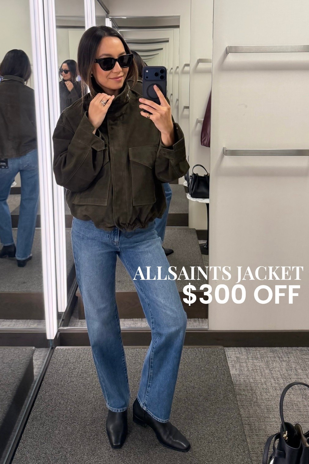 Elevated suede jacket for fall 

All saints Jacket — xs, over $300 off 
Paige Stevie ankle jeans — size 25, on sale 
Steve Madden define boots 

Fall outfit / style over 30 / chic fall style

#LTKootd #LTKSaleAlert