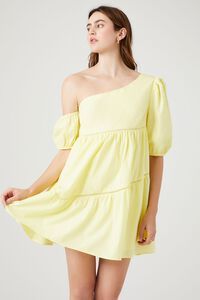 One-Shoulder Poplin Babydoll Dress | Forever 21 (US)