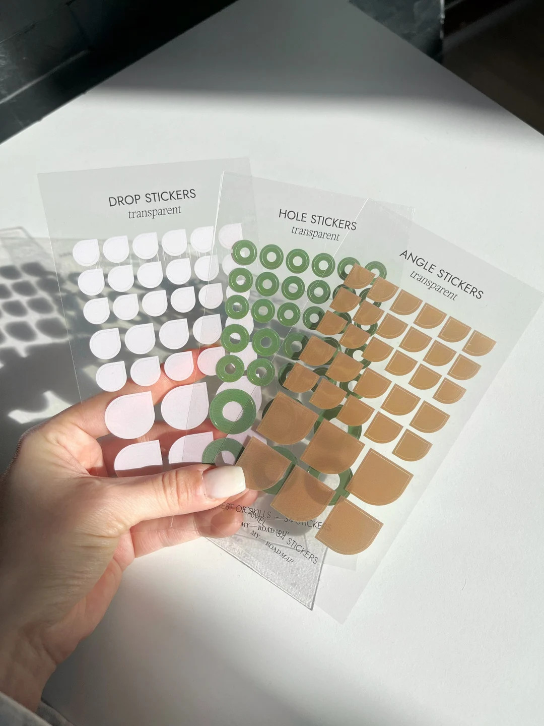 Transparent Planner Stickers, Transparent Stickers (HOLE, ANGLE, DROP) Stickers for Your Planner,... | Etsy (US)