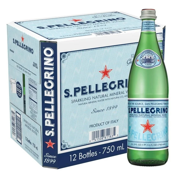 S.Pellegrino Sparkling Natural Mineral Water, 303.6 fl oz, 12 Pack Glass Bottles | Walmart (US)