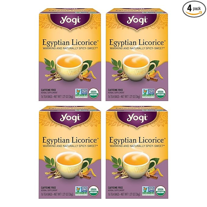 Yogi Tea Egyptian Licorice Tea - 16 Tea Bags per Pack (4 Packs) - Organic Licorice Tea Bags - Inc... | Amazon (US)