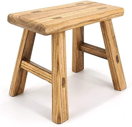 Handmade Solid Wood Stool Milking Stool 10" Height Wooden Step Stool Simple Wooden Viking Stool (12" | Amazon (US)