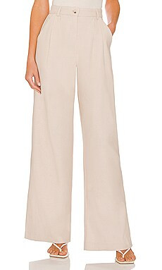 WeWoreWhat High Rise Pleated Pant in Cr?me Brulee from Revolve.com | Revolve Clothing (Global)