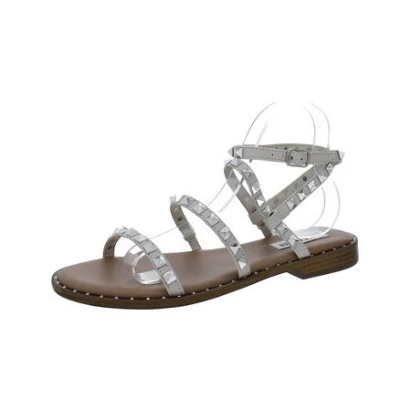 Steve Madden Womens Travel Faux Leather Studded Flat Sandals | Walmart (US)