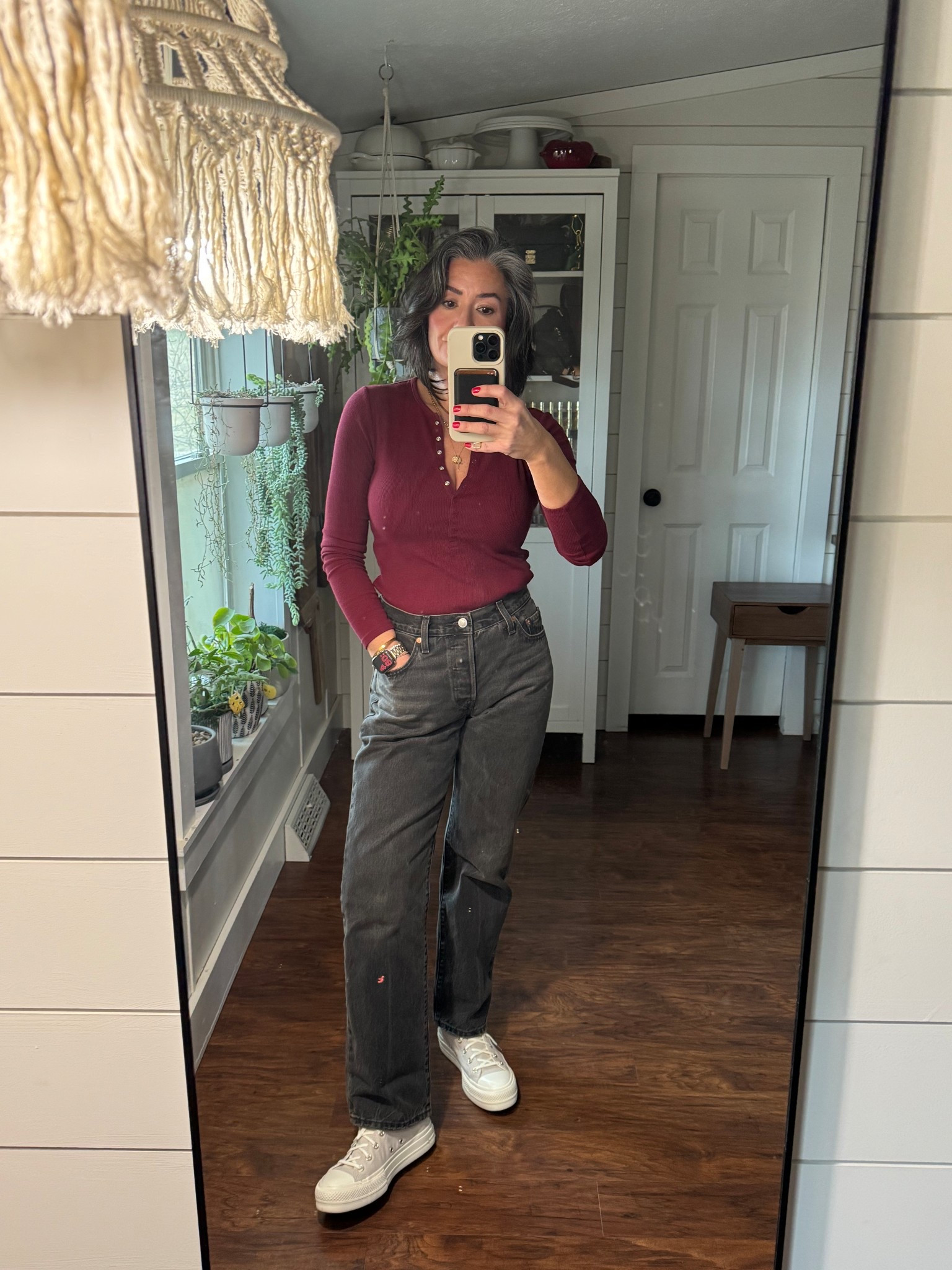 Date night at the corner bar 🤪 top is 2024 and only available in limited colors now.  XS top, 25 pants, shoes TTS

#LTKOver40 #LTKShoeCrush