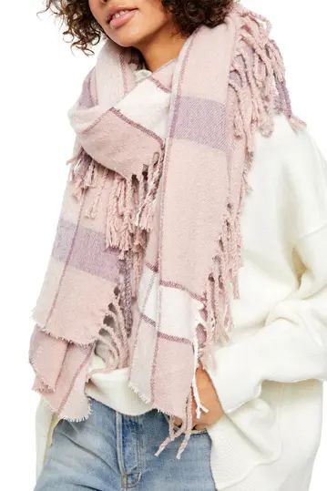 Valley Plaid Print Fringe Scarf | Nordstrom Rack