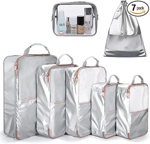 Amazon.com: Compression Packing Cubes, LIGHT FLIGHT 7 Set Packing Cubes for Travel Accessories, L... | Amazon (US)