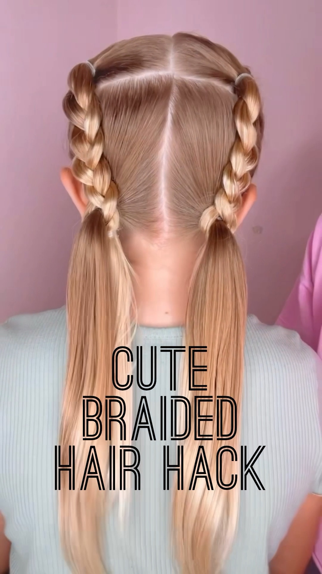 CUTE BRAIDED HAIR HACK 🩷 I love this cute and pretty braided hairstyle! It’s so simple and easy, too! Sharing my favorite hair products with you! Save and follow us for daily hairstyles! 

#LTKBeauty