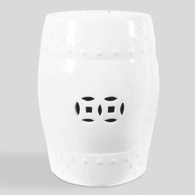 White Ceramic Garden Stool | World Market