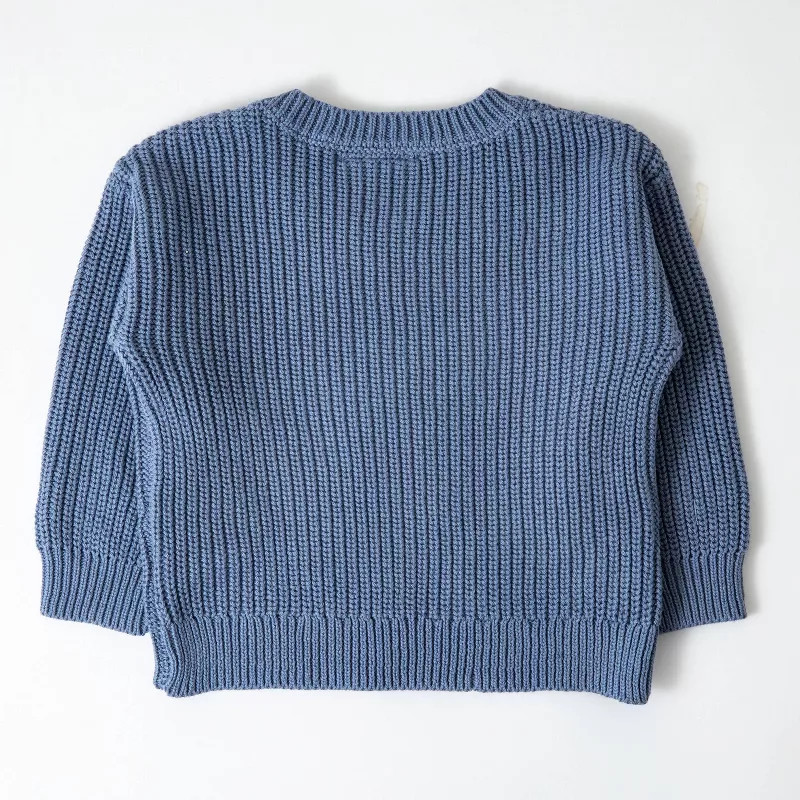 Picolette by Olivia Culpo Baby Boys' first Birthday Long Sleeve Crewneck Pullover Sweater - Blue 12-18M | Target