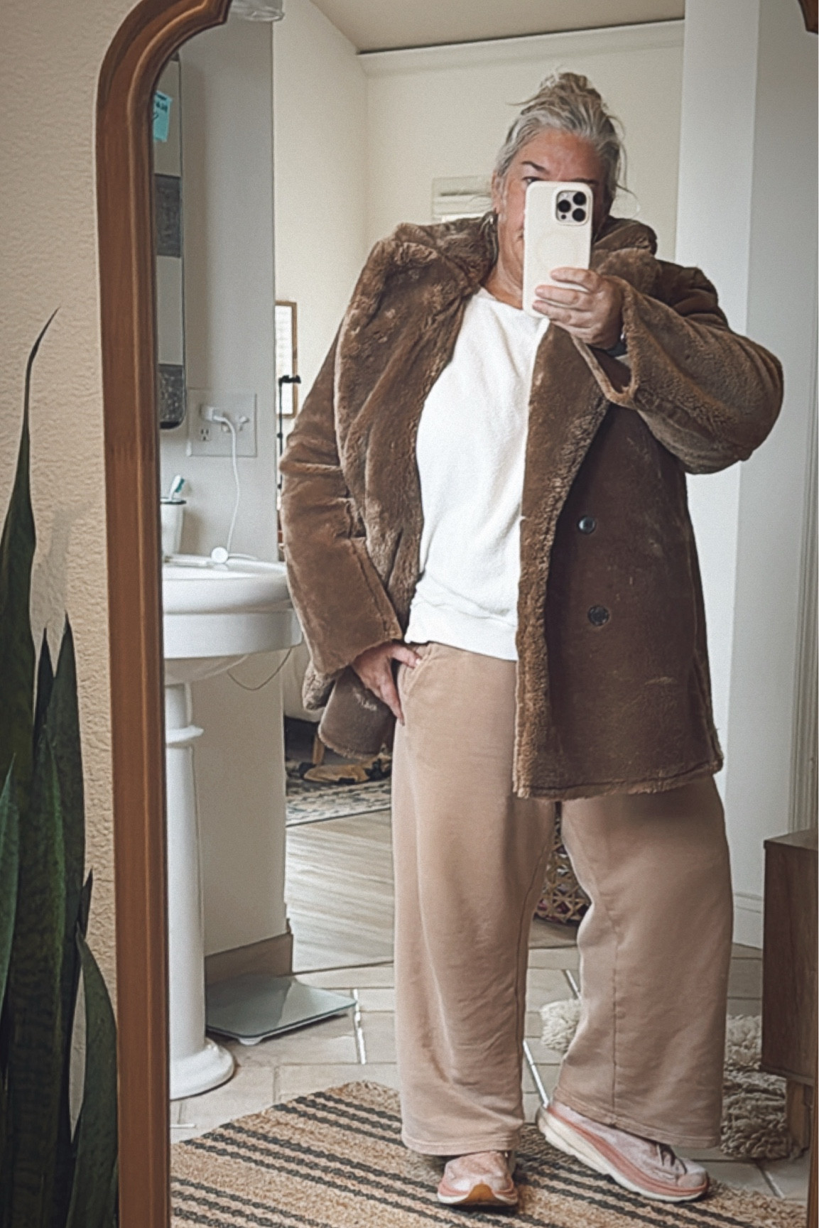 Dressed up or down the faux fur coat works for all! Brown is still available, the link shows it in white but brown is available and on major sale!!!!I’m wearing an xxl #fauxfurcoat #winteroutfits 

#LTKSaleAlert #LTKMidsize #LTKOver40