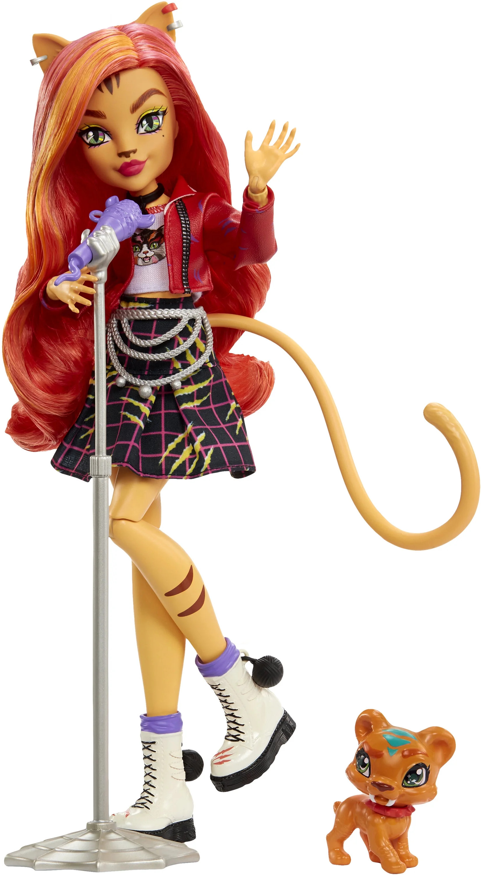 Monster High Toralei Stripe Fashion Doll with Red & Orange Hair, Accessories & Pet Saber-Tooth Ti... | Walmart (US)