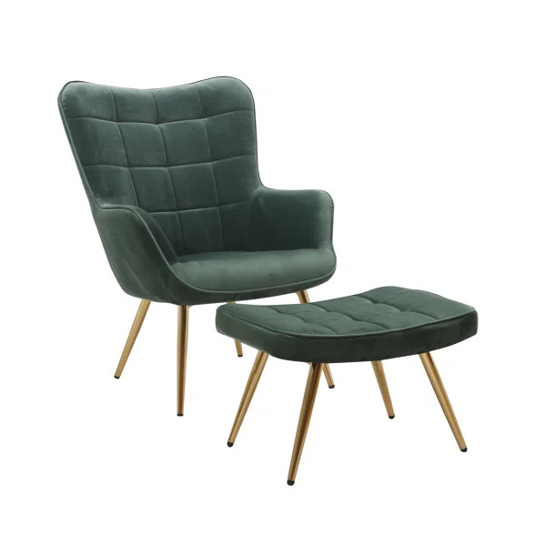 Sau 29'' Wide Velvet Armchair and Ottoman | Wayfair North America