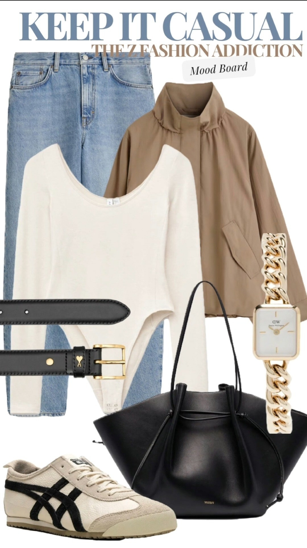 Keep it casual 😉 Bring that casual Friday vibes to the office with this beige black tones outfit that will kick start your weekend 😘#outfitoftheday #styleinspo #outfitinspiration #fashionblogger #whattowear .....Sneaker style effortless chic workwear office look outfit jeans neutral black chic capsule wardrobe shop accessories belts flat shoes handbag must have what to wear tomorrow today onitsuka fashion stables

#LTKsale #LTKworkwear #LTKstyletip