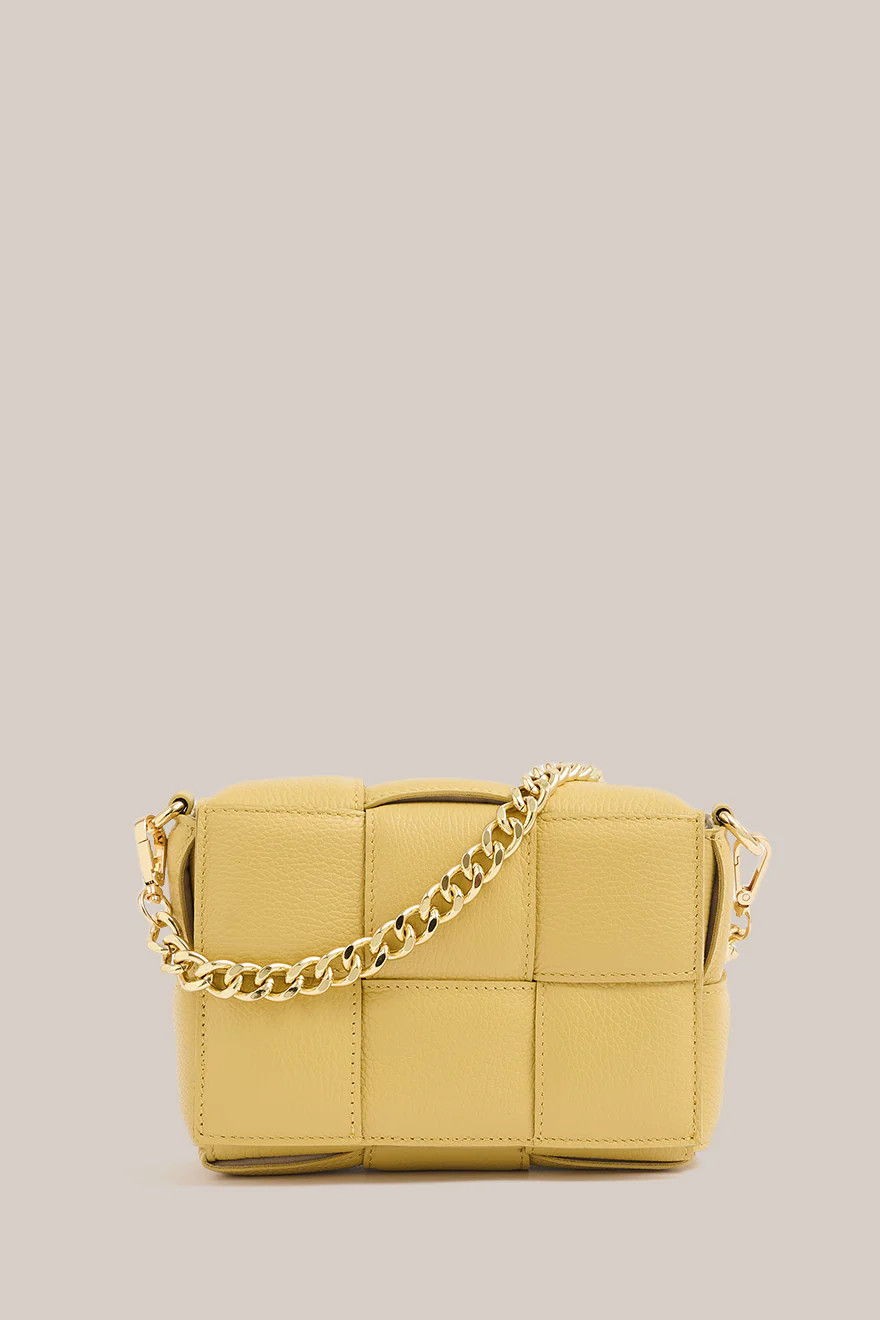 Margot Buttermilk Leather Woven Bag | VESTIRSI