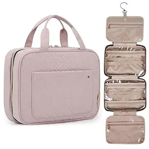 BAGSMART Toiletry Bag Travel Bag with Hanging Hook, Water-resistant Makeup Cosmetic Bag Travel Or... | Amazon (US)