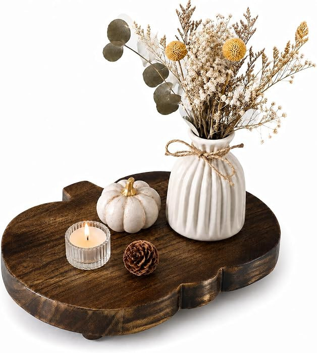 Wood Riser for Kitchen Counter Large Wood Pumpkin Tray, 12" x 9.5" | Amazon (US)