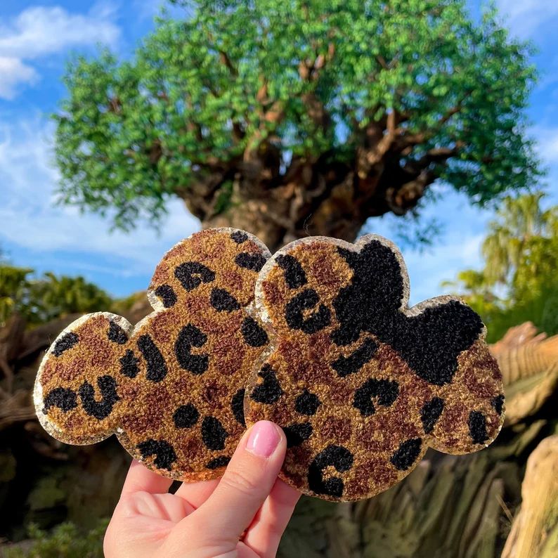 Cheetah Mickey Patch and Cheetah Minnie Patch. Animal Kingdom Minnie patch. Animal Kingdom Mickey... | Etsy (US)