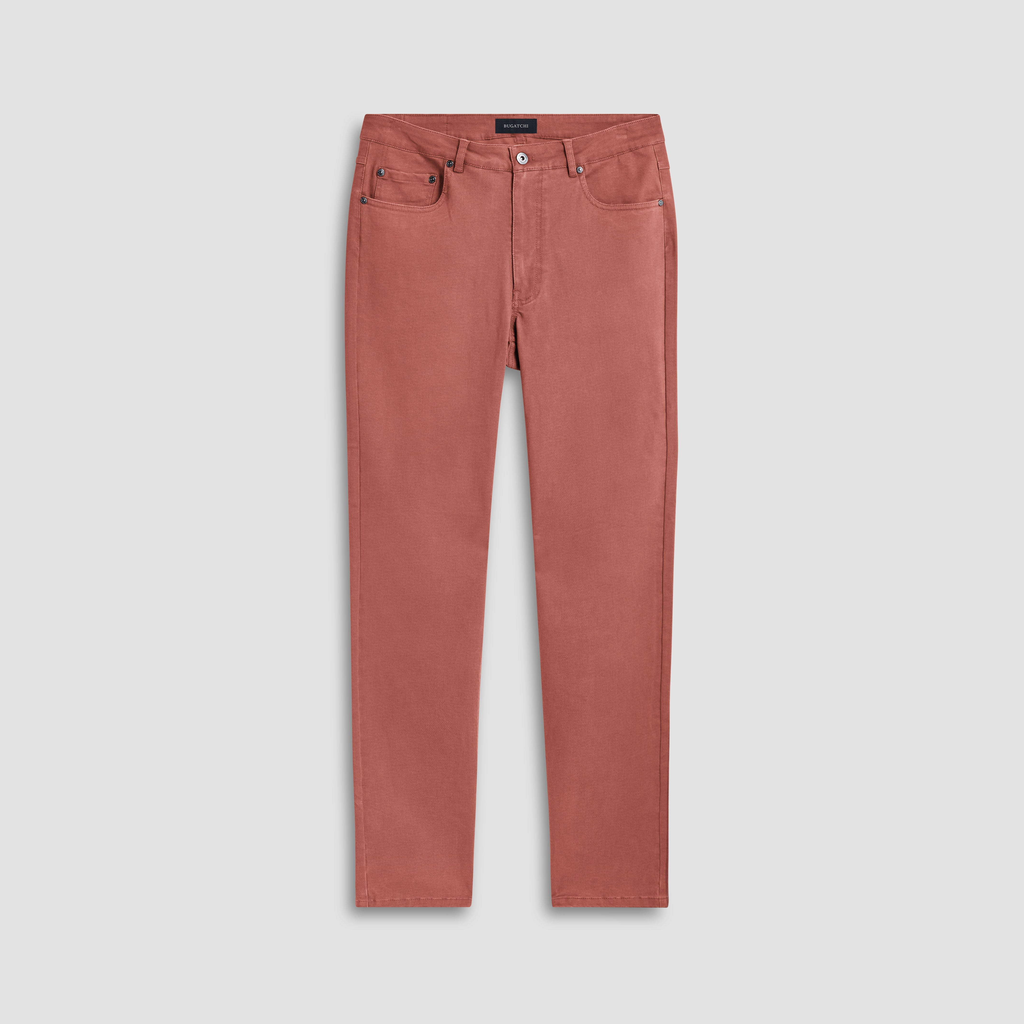Preston Crosshatch Printed Five Pocket Pants | Bugatchi