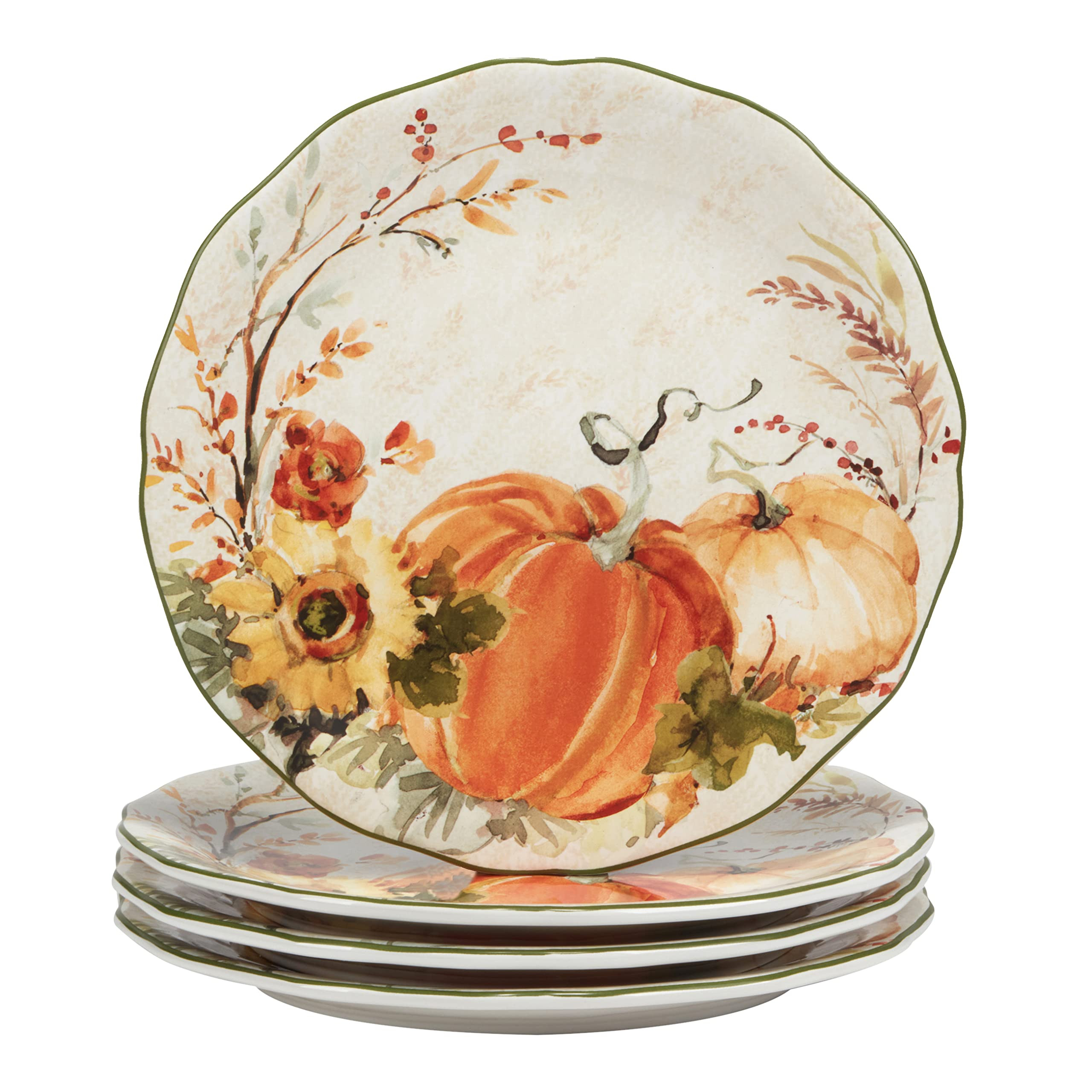 Certified International Harvest Morning 11" Dinner Plates, Multicolor, Large, Set of 4 | Amazon (US)