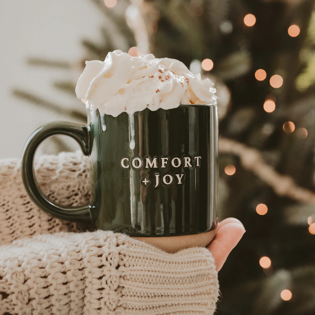 Comfort & Joy Christmas Stoneware Coffee Mug - 14 oz | Abandoned Cakes