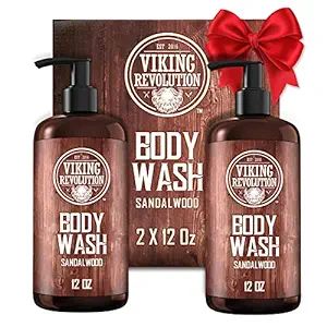 Viking Revolution Men's Body Wash - Sandalwood, Skin Cleaning Agent - Mens Natural Body Wash with... | Amazon (US)