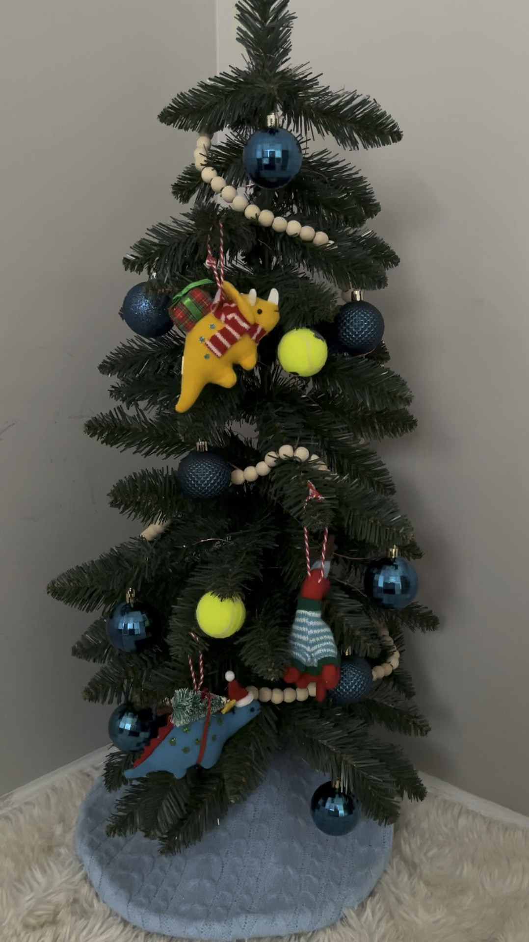 Dogs can only see blues and yellows, so I wanted to give Ollie his own tree 🥹🎄 