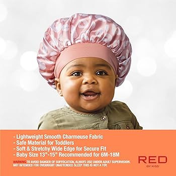 Red by Kiss Baby Satin Bonnet Sleep Cap for Infants,Soft, Stretchy, and Safe, Protects Baby Hair ... | Amazon (US)