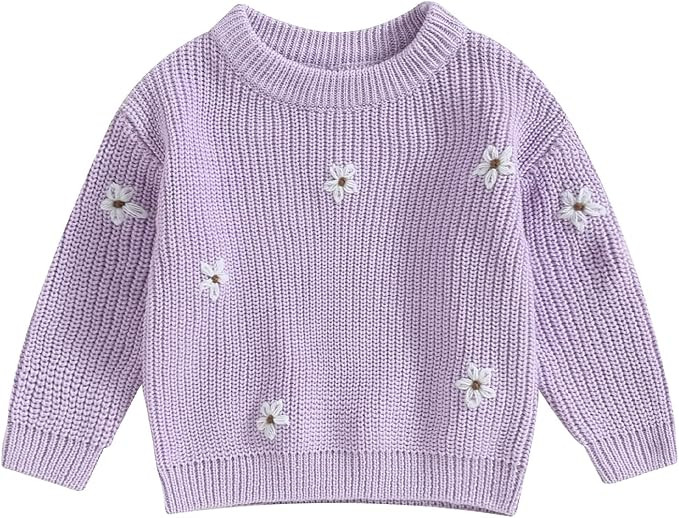 Autumn Winter Warm Outfits Baby Girl Cute Long Sleeve Knitted Sweater Pullover Top | Amazon (US)